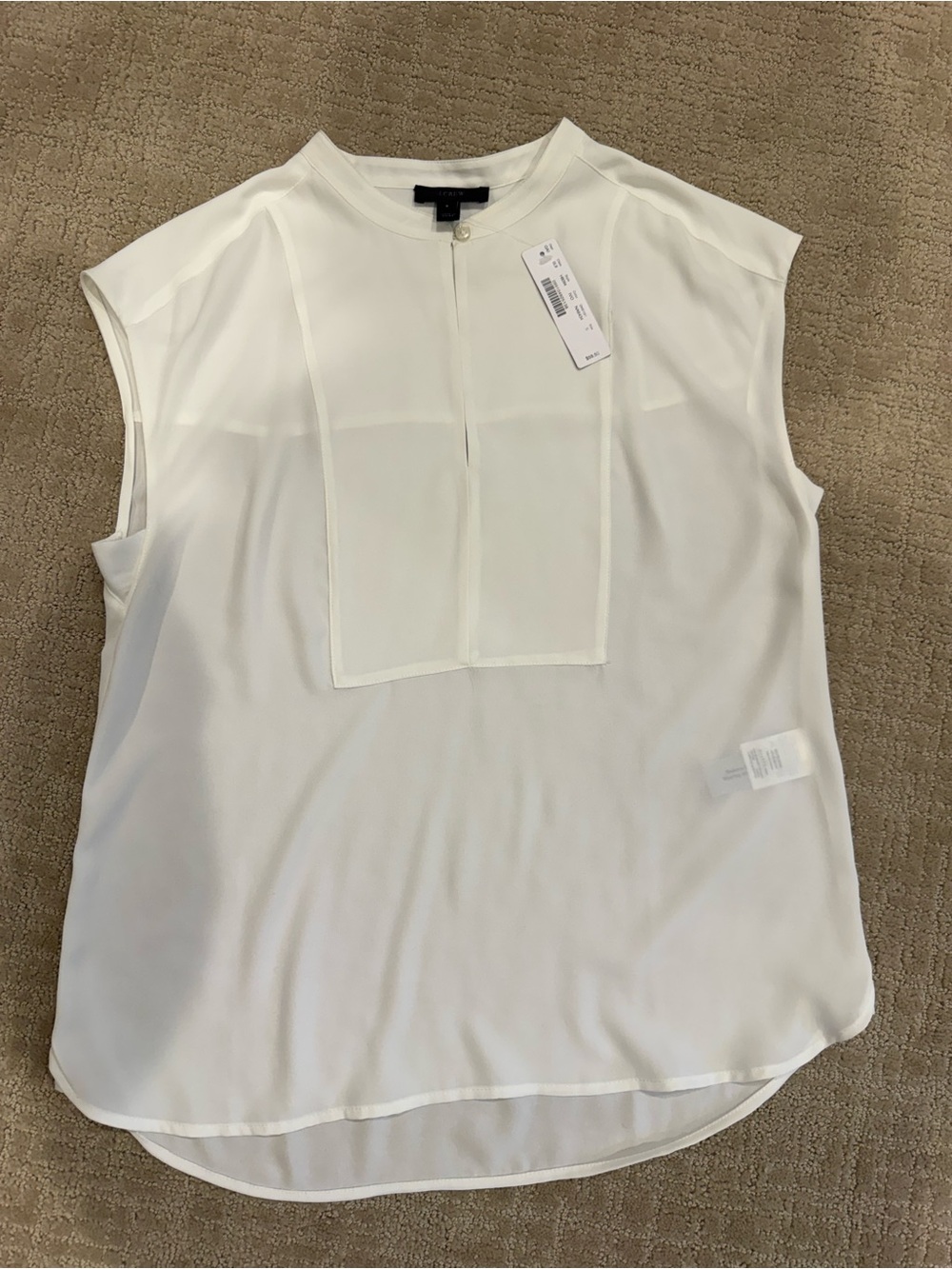 J. Crew Ivory Sleeveless Blouse NWT